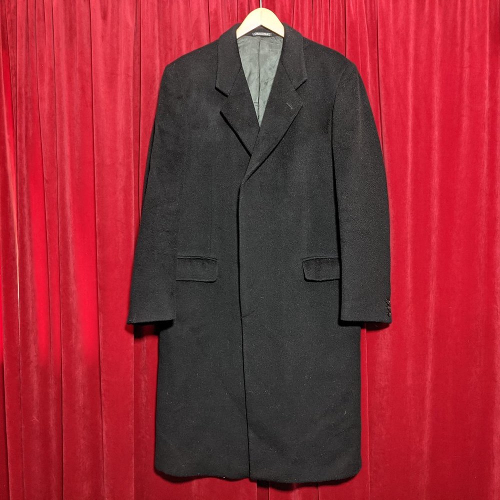 Men's Black Wool Overcoat (42R)